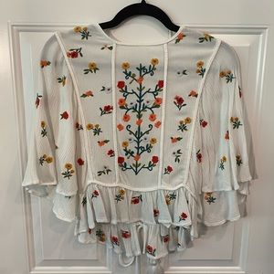 Women’s woven embroidered blouse shirt